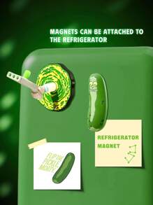 Rick and Morty X SHEIN Nam châm tủ lạnh 3D hình tàu con thoi liên sao, quà tặng vui nhộn - màu xanh lá - Xem 4