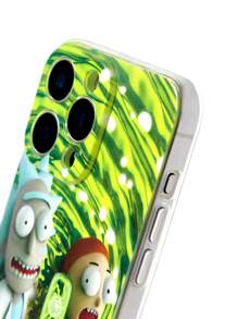 Rick and Morty X SHEIN Fun And Funny Printed Mobile Phone Case - Printed Protective Case Design, Compatible With IPhone, - Green - View 5