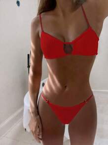 SHEIN Swim Casual Solid Color Bikini Swimwear Summer