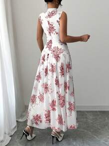 Modelyn Elegant Commuter Tank Dress For Women - Red - View 2