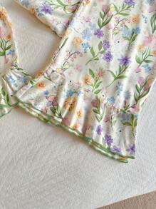 CottageSlumber 3件套浪漫吊带背心和碎花裤短裤睡衣套装