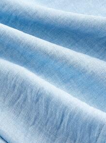 SHEIN MOD Women Loose Floral Ring Twist Blouse - Baby Blue - View 4