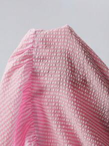 EMERY ROSE Blusa da donna taglie forti, a maniche corte, con stampa a righe e collo rotondo, adatta per l'estate