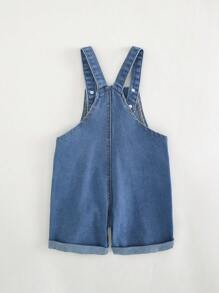 Cozy Pixies Baby Girl Daisy Print Denim Jumpsuit Romper, Versatile & Comfortable - Blue - View 2