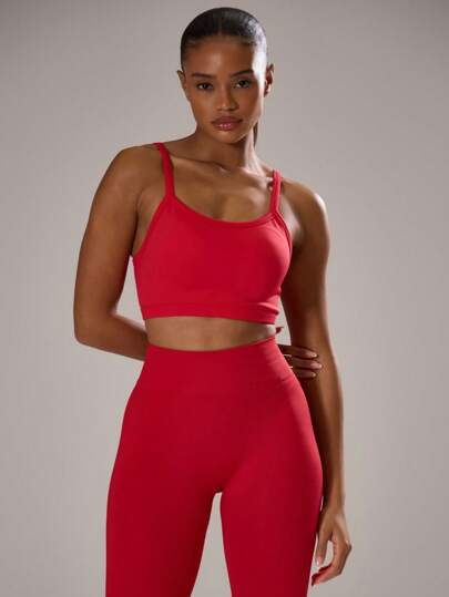 Musera Sport Sujetador deportivo "Musera Sport" con espalda de escote acanalado y tirantes finos, para actividad física, entrenamiento, gimnasio, pádel, tenis, pickleball