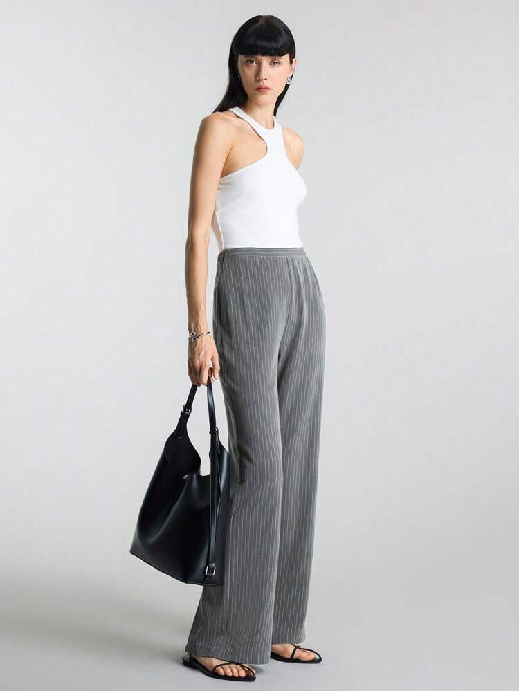 Women's Summer Dress, Women's Vacation Wear, Women's Clothing, Urban Style, Striped Fabric, Fitted Silhouette, Back Vent, Waistband, Women's Pants, Women's Suit Pants, Spring/Summer Apparel, Everyday Wear, Business Commuter Wear, New Collection 2025