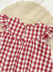 Cozy Pixies Vestido de bebé recién nacida con cuello redondo, dobladillo con volantes y cinturón de la cintura con estampado de margaritas