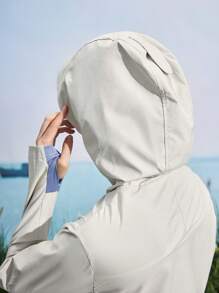 In My Nature 女士休闲百搭户外连帽风衣 - 黃色 - 查看 11