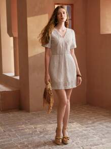 MOTF PREMIUM VÁY THÊU LINEN CÓ KHÓA KÉO - Xám - Xem 4