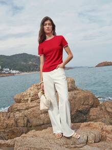 MOTF PREMIUM T-shirt a maniche corte con profili a contrasto