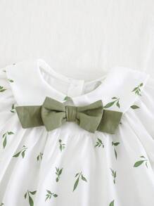 Cozy Pixies Toddler Girl Floral Print Ruffle Collar Puff Sleeve Cardigan Top And Solid Color Elastic Waist Shorts 2Pcs Set