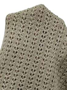 SHEIN Swim 側抽繩沙灘纏腰式半身裙 - 摩卡棕 - 查看 5