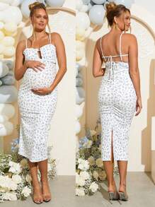Loomaby Vestido de maternidad sin mangas, de moda para el verano - Multicolor - Ver 2