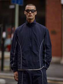 Musero Chaqueta ligera con cremallera de cáscara solo para verano, primavera, vacaciones, vacaciones, descanso, minimalista