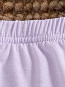 Baby Girl Cute Elegant White Lace Mesh Frilled Bloomers Shorts, Spring/Summer - Purple - View 5