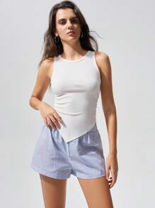 Menodora SHEIN Sport Set de 3 piezas de top ajustado de punto informal, de moda para el verano - Multicolor - Ver 6