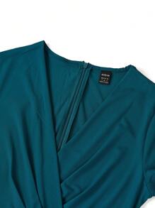 Ellevyn Salopetă elegantă cu mânecă scurtă de culoare solidă pentru femei