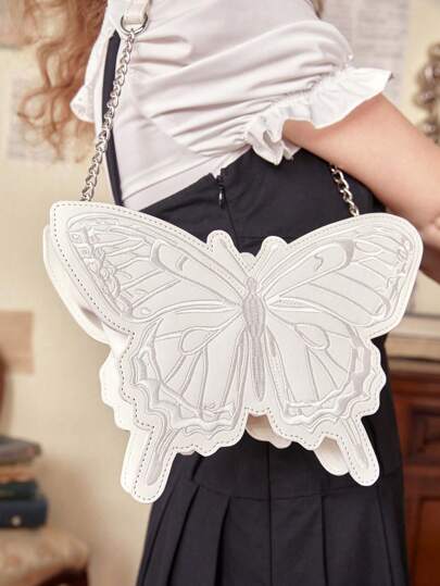 Fairycore Bolso de hombro con lazo bordado de piel de PU, para fiesta, regalo, viaje