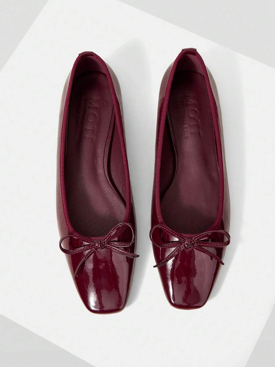 MOTF SQUARE TOE BOW DETAIL FLATS LOAFERS