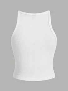 Slaydiva 2pcs Set Casual Minimalist Pink & White Ribbed Tank Top, Suitable For Summer Vacation - Multicolor - View 3