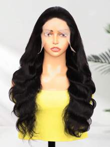 13x4 Body Wave Lace Front Wig Human Hair 12-28 Inch Transparent Frontal 180% Density For  Natural Color