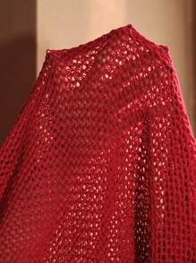 MOTF PREMIUM 金属装饰透明吊带上衣和裤子罩衫 - 紅色 - 查看 7