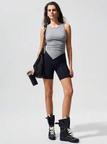 Menodora SHEIN Sport Set de 3 piezas de top ajustado de punto informal, de moda para el verano - Multicolor - Ver 5