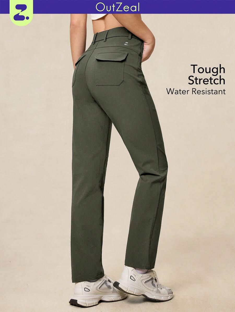 OutZeal Stretchy Water Resistant Slim Fit Hiking Pants Women With Multi Pockets Tear Resistant Nylon For Hiking