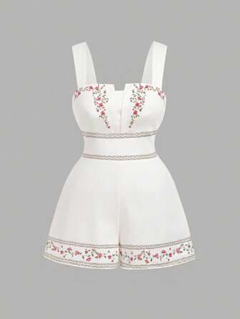 SHEIN MOD Mono estampado para mujeres de talla grande, de moda para el verano