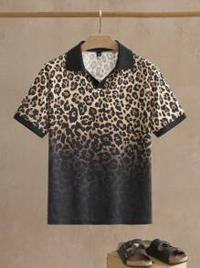 Manfinity VCAY Camisa polo de manga corta holgada de punto casual de moda para hombres