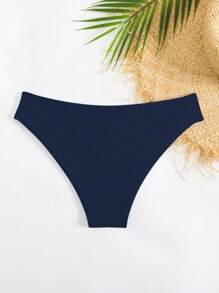 Swim Basics Women's Solid Color Bikini Sexy Swimwear For Summer Beach Vacation - Navy Blue - View 2