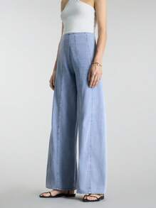 Ontre Jeans bleu clair pour femmes, style Old Money, décontracté des années 90 pour le bureau, convient aux enseignants