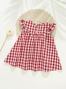 Cozy Pixies Vestido de bebé recién nacida con cuello redondo, dobladillo con volantes y cinturón de la cintura con estampado de margaritas