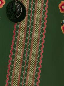 Linhara 大码女式 V 领刺绣衬衫