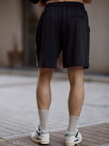 Musero Men Elasticated Drawstring Waistband Jersey Short Contrast Panels Summer Spring Vacation Stripes