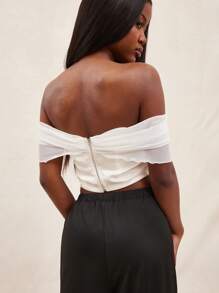 NYA SZN Top hombros descubiertos elegante para novia, boda, estilo bohemio, sexy, para salir, brunch, ropa de calle, uso diario, clásico, en tonos pastel, para verano para mujeres