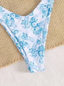 Swim Mod Set 2 buc. top scurt și bikini cu decor inelar pentru vacanță pe plajă, fără bretele - Multicolor - Vizualizare 3