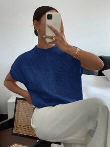 Siren Gaze Women Short Sleeve Knit Top, Solid Color, Casual & Fashionable, Suitable For Spring And Autumn Summer