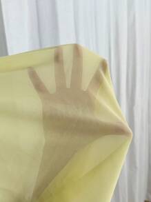 Roveilla 大码女式优雅纯色半透明雪纺露背长裙，适合通勤、办公室、夏季、生日派对、商务宴会、休闲派对 - 黃色 - 查看 3