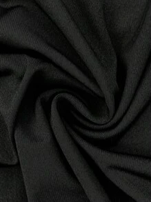 SHEIN Váy bầu màu trơn có chức năng cho con bú - màu đen - Xem 8