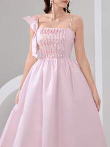 Poshira Robe de soirée élégante et formelle pour femmes (ornée) - Rose bonbon - Voir 1