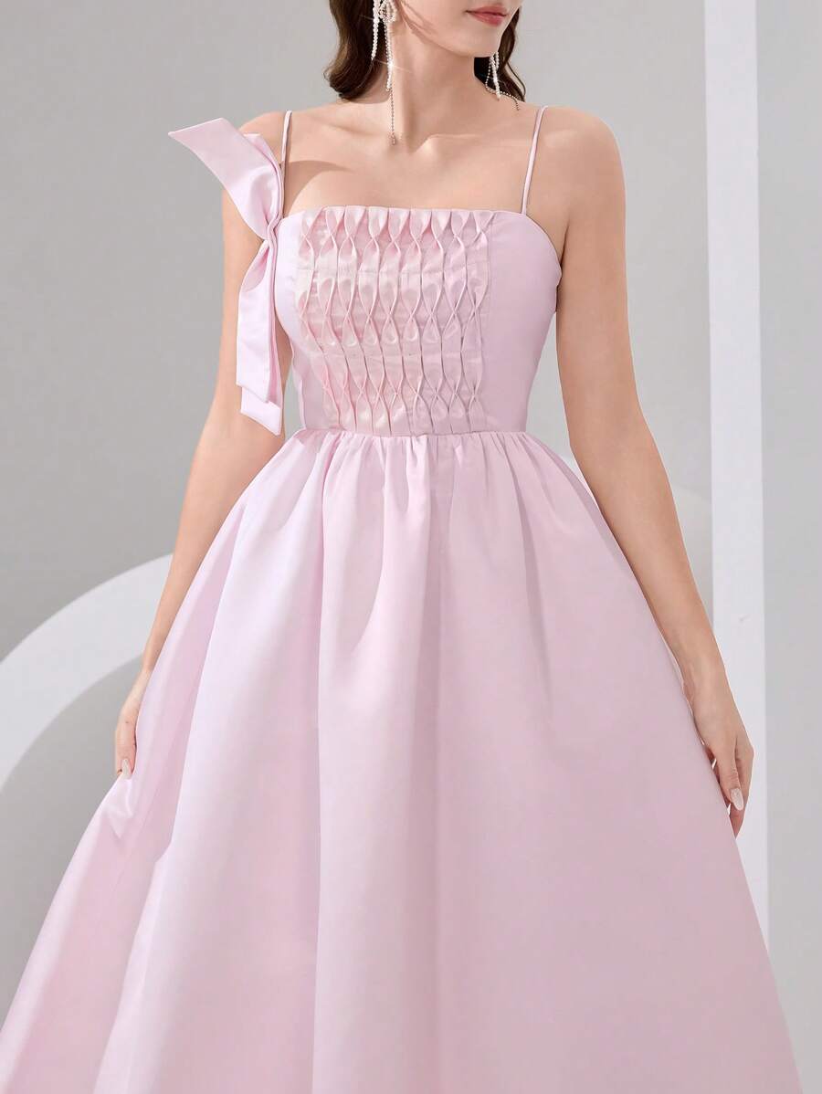 Poshira Robe de soirée élégante et formelle pour femmes (ornée) - Rose bonbon - Voir 1