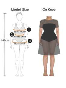 DreamSkyne Plus Size Women Colorblock Short Sleeve Allover Print Mini Dress - White - View 7