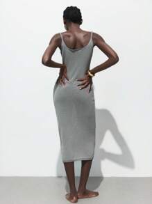 Maija 2025秋冬新款灰色串珠纱针织镂空系带蝴蝶结露肩毛衣连衣裙，优雅都市浪漫端庄质朴Y2K乡村音乐节复古韩国机场旅行街头婚礼嘉宾生日万圣节商务休闲办公室约会派对郊游机场返校秋冬女装 - 深灰色 - 查看 2