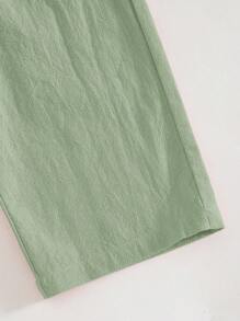 Cozy Pixies Baby Girl 2pcs Outfit Set: Bow Decor Crew Neck Sleeveless Top And Elastic Waist Pants - Green - View 13