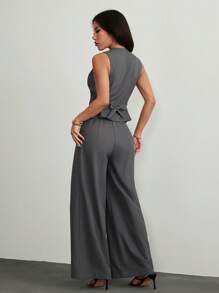 SHEIN PETITE Women's Suits, Elegant For Commuting In Fall/Winter