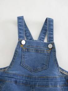 Cozy Pixies Baby Girl Daisy Print Denim Jumpsuit Romper, Versatile & Comfortable - Blue - View 5