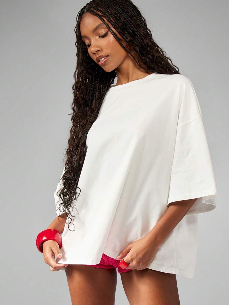 MISSGUIDED Sweet Cherry Retro Print Oversized T-Shirt