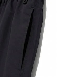 Manfinity Swimmode Shorts de playa para hombre con estampado de letras, cintura con cordón y color contrastante, estilo hawaiano