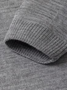 RueChic Men V Neck Rib Knit Solid Regular Sweater - Grey - View 4